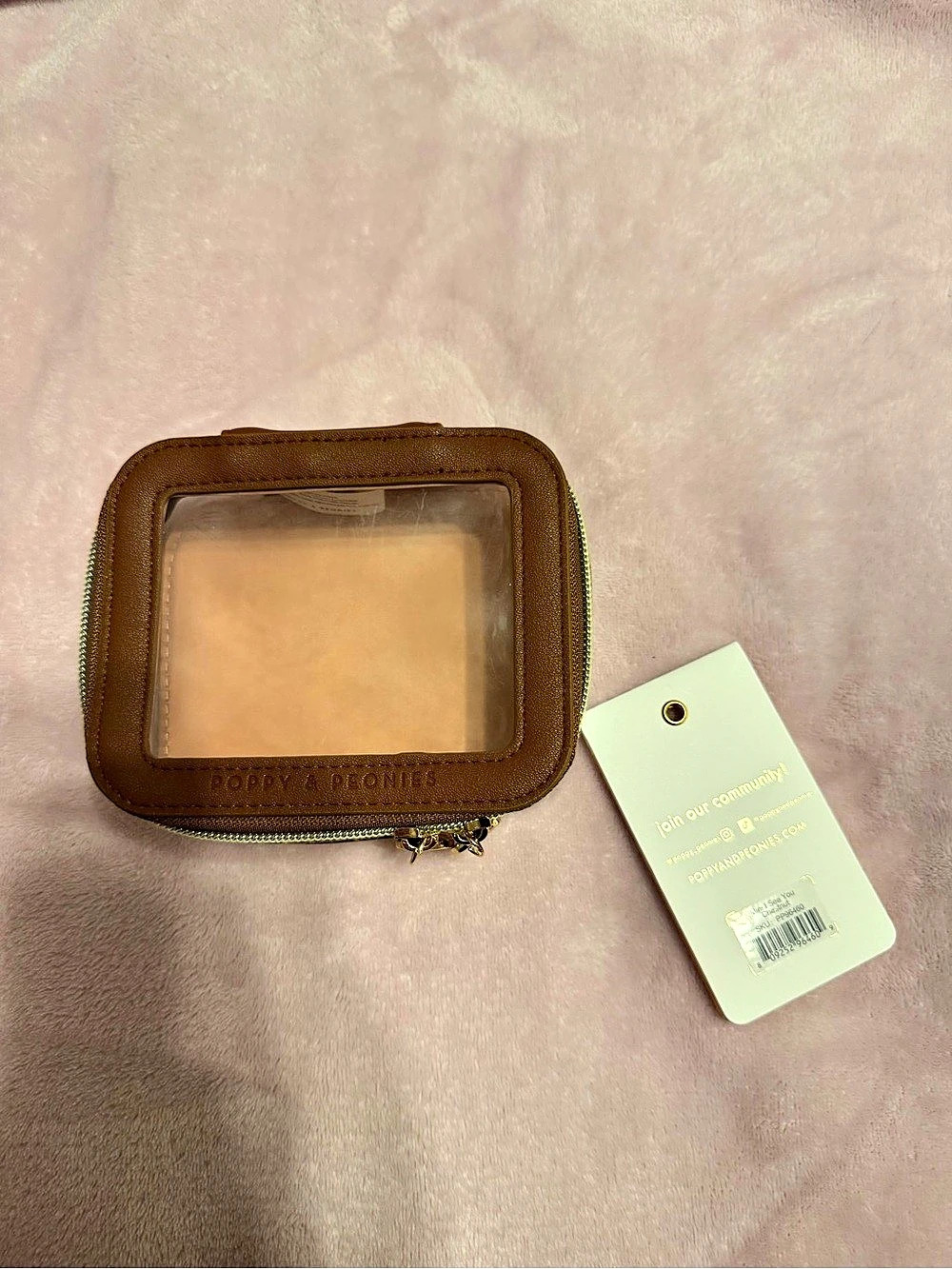 Poppy & Peonies Mini I See You Cosmetic Case - Chestnut